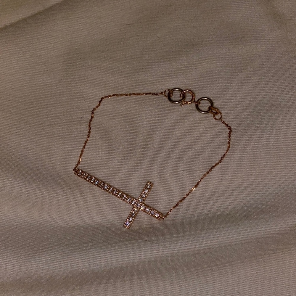 Rose Gold Cross Bracelet